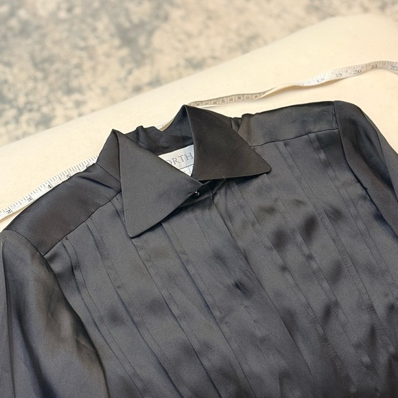 WORTH 100% Silk Black Button-Up Blouse - Picture 5 of 10
